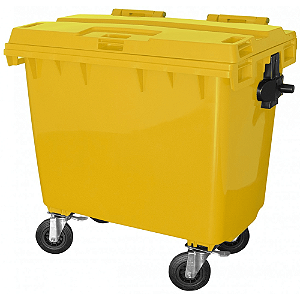 Contentor de Lixo com Rodas 660 Litros Amarelo