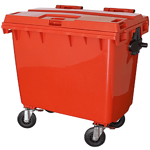 Contentor de Lixo com Rodas 660 Litros Laranja