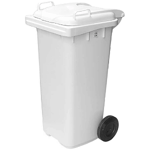 Contentor de Lixo com Rodas 120 Litros Branco