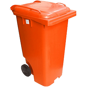 Contentor de Lixo com Rodas 240 Litros Laranja