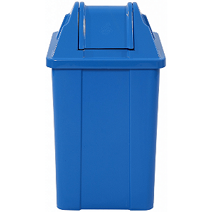 Lixeira Quadrada com Tampa Basculante 60 Litros Azul