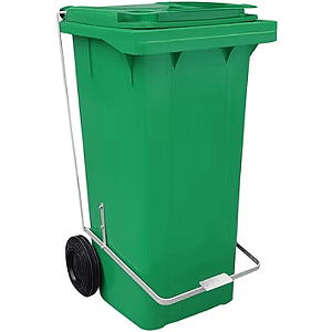 Contentor de Lixo com Rodas e Pedal 120 Litros Verde