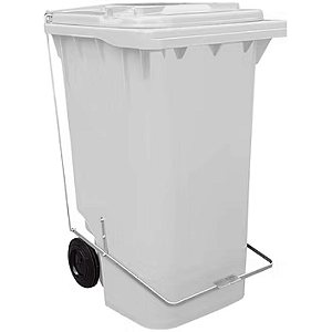 Contentor de Lixo com Rodas e Pedal 240 Litros Branco