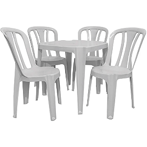 Conjunto de Mesa com 4 Cadeiras Arcos Branca