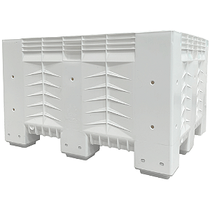 Caixa Pallet Plástica Fechada com 4 Pés 570 Litros Branca