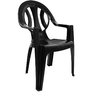 Poltrona Plástica Arcos Preta