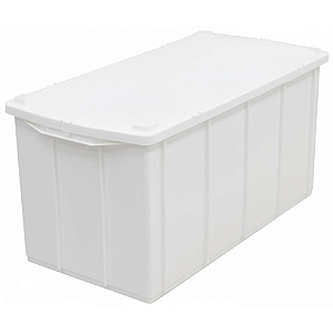 Caixa Plástica Empilhável 70 Litros Branca com Tampa