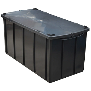 Caixa Plástica Empilhável 70 Litros Preta com Tampa