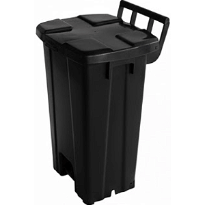 Lixeira Plástica Quadrada com Pedal 100 Litros Preta