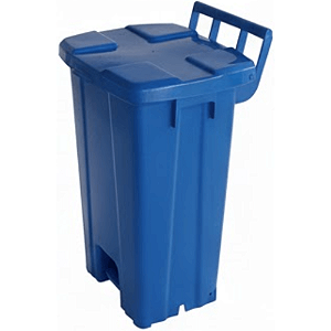 Lixeira Plástica Quadrada com Pedal 100 Litros Azul