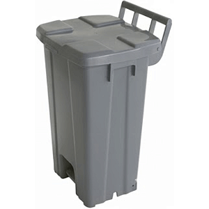 Lixeira Plástica Quadrada com Pedal 100 Litros Cinza