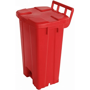 Lixeira Plástica Quadrada com Pedal 100 Litros Vermelha