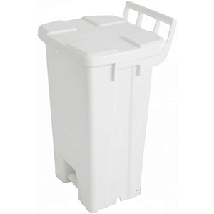 Lixeira Plástica Quadrada com Pedal 100 Litros Branca