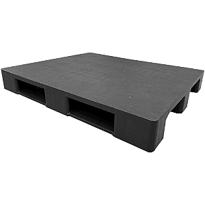 Pallet Plástico Liso com Deslizador 100x120 cm Preto