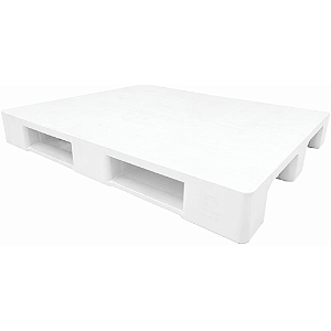 Pallet Plástico Liso com Deslizador 100x120 cm Branco