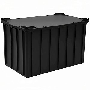 Caixa Plástica Empilhável 301 Litros Preta com Tampa