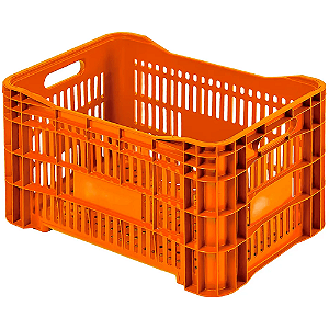 Caixa Plástica Agrícola Vazada 50 litros Laranja