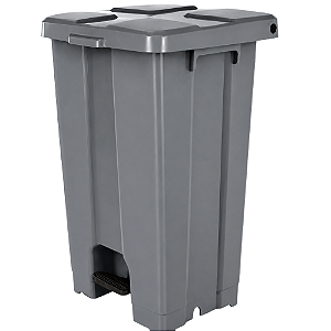 Lixeira Quadrada com Pedal 60 Litros Cinza