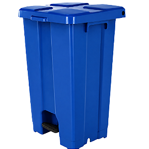Lixeira Quadrada com Pedal 60 Litros Azul