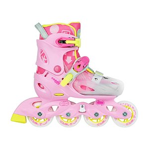 Patins Cosmo Candy Infantil Ajustável Rosa - Abec 5