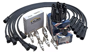 Kit Cabos De Vela Jeep Maverick 6cc + Velas + Tampa Rotor Bosch