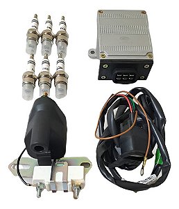 Kit Ignição + Modulo Chicote Bobina Velas Jeep Maverick 6cc