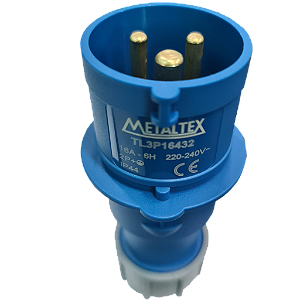 Plug Macho TL3P16432 16A - 2P+T - 6H - IP44 Azul 220-240 VCA