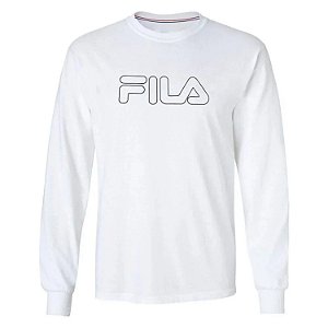 Camiseta Manga Longa Masculina Fila Letter Outline