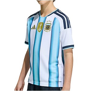 Camisa Adidas Titular da Seleção Argentina 26 Messi Infantil