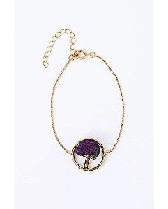 PULSEIRA PURPURITA BRUTA BANHO OURO