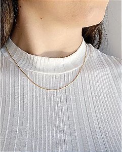 2070 - CORRENTE VENEZIANA 45 CM BANHO OURO 18K