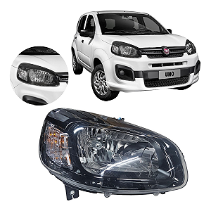 FAROL DIREITO UNO 2015 2016 2017 2018 2019 2020 2021 FIORINO 2021 A 2024 DIREITO MASCARA NEGRA ORIGINAL FIAT