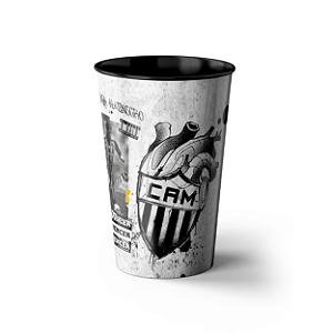 Copo do Galo - 1º Clássico do Mineiro 2024 - Arena MRV 03/02/2024 - Preto/Branco - 550ml