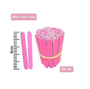 Pacote mini lixa Rosa com 100 unidades