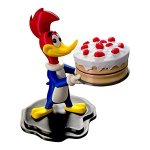 Boneco Pica-Pau Bolo de Morango Action Figure Colecionável 16cm Turma do Pica-Pau