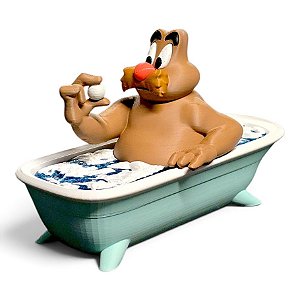 Leôncio na Banheira "Bolinha de Gorfe" Action Figure Colecionável 10cm