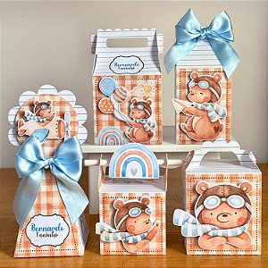 KIT FESTA PERSONALIZADA -TEMA URSINHO AVIADOR- FAZEMOS QUALQUER TEMA