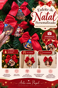 4 UNIDADES DE ENFEITE DE NATAL PERSONALIZADOS