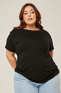 Blusa gola redonda em viscolycra