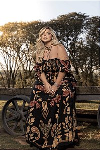 Vestido Longo em Viscolinho