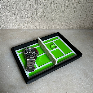 Bandeja Decorativa Quadra de Tênis Porta-Chaves Verde