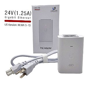 Ubiquiti PoE-24-30W-G-WH PoE Injector 24VDC 30W 1.25AMP Gigabit