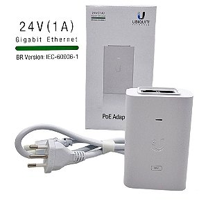 Ubiquiti PoE-24-24W-G-WH-BR PoE Injector 24VDC 24W 1AMP Gigabitbit BR