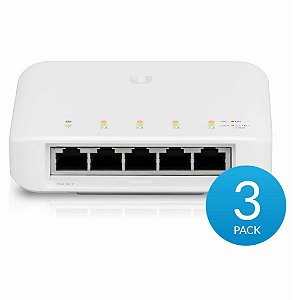 Switch 05P Gigabit Ubiquiti USW-FLEX-3 UNIFI SWITCH  KIT C/3