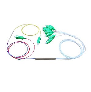 Splitter Hibrido 1x2 FBT 35-65% + 1x9 SC-APC PLC