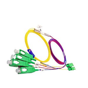 Splitter Hibrido 1x2 FBT 20-80% + 1x9 SC-APC PLC