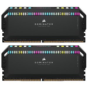 Memória DDR5 32GB 5200MHz Corsair (2X16GB) DOMINATOR PLATINUM RGB PRETO CMT32GX5M2B5200C40
