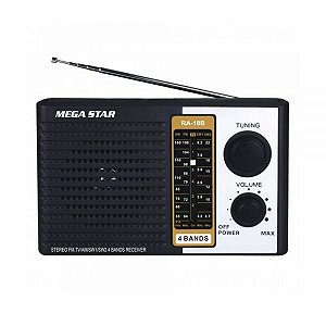 Rádio Mega Star Ra18B Am/Fm 4 Bandas