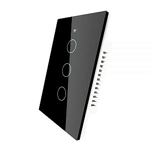 Interruptor De Luz Inteligente Moes Ws-Us3-Rfb-N Wi-Fi Rf 3 Botões - Preto