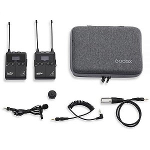 Microfone Godox Wmics1 Kit 1 Rx+Tx Sem Fio Para Câmera - Preto